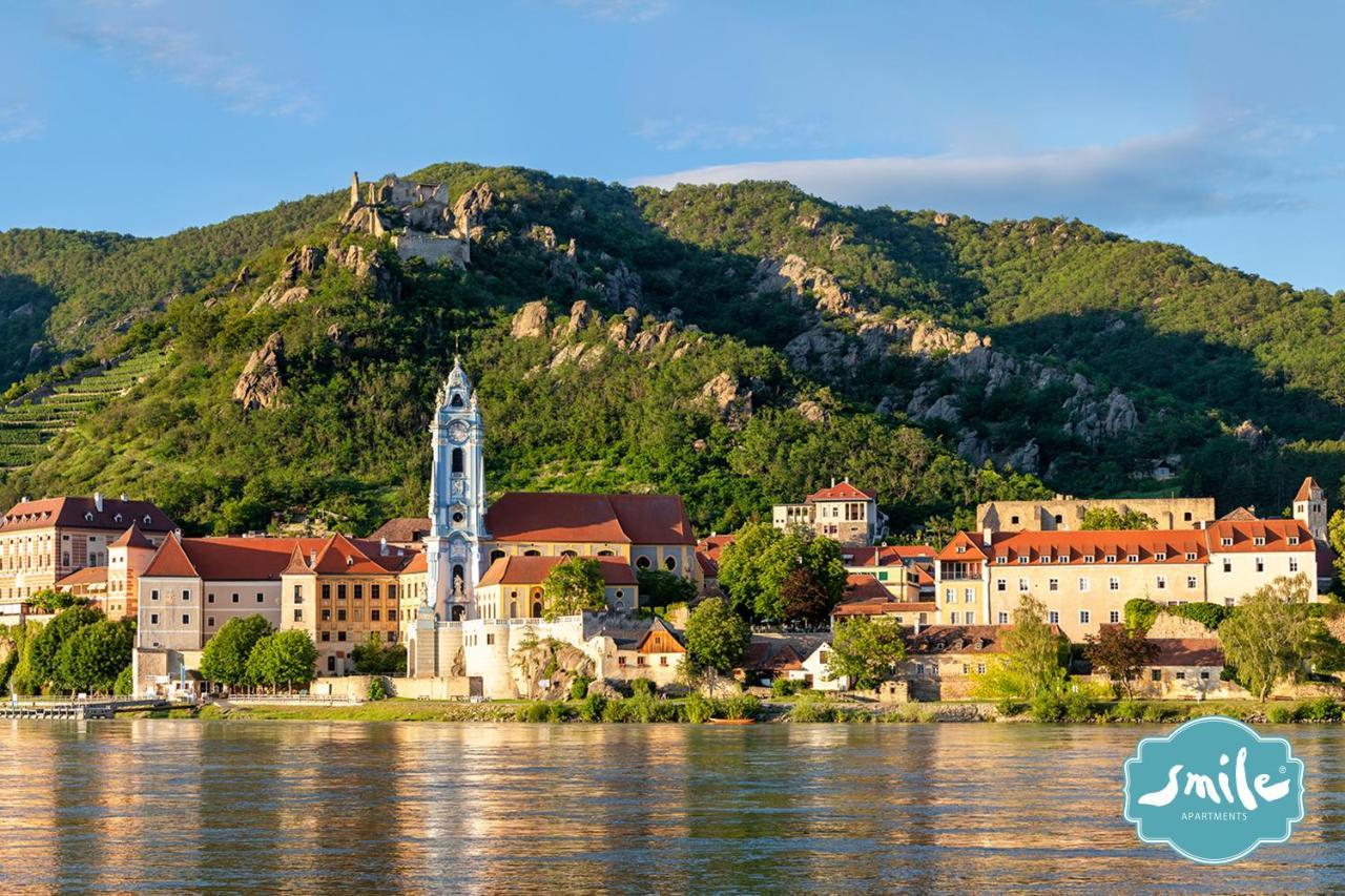 Donau Strandhaus Mit Duernstein Panorama